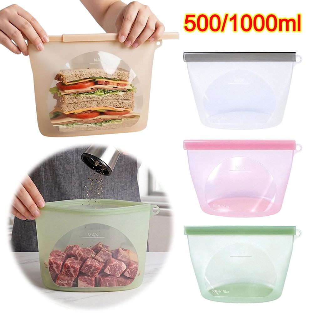 Food Pouch Reusable - Silikonowe worki do przechowywania żywności, odporne