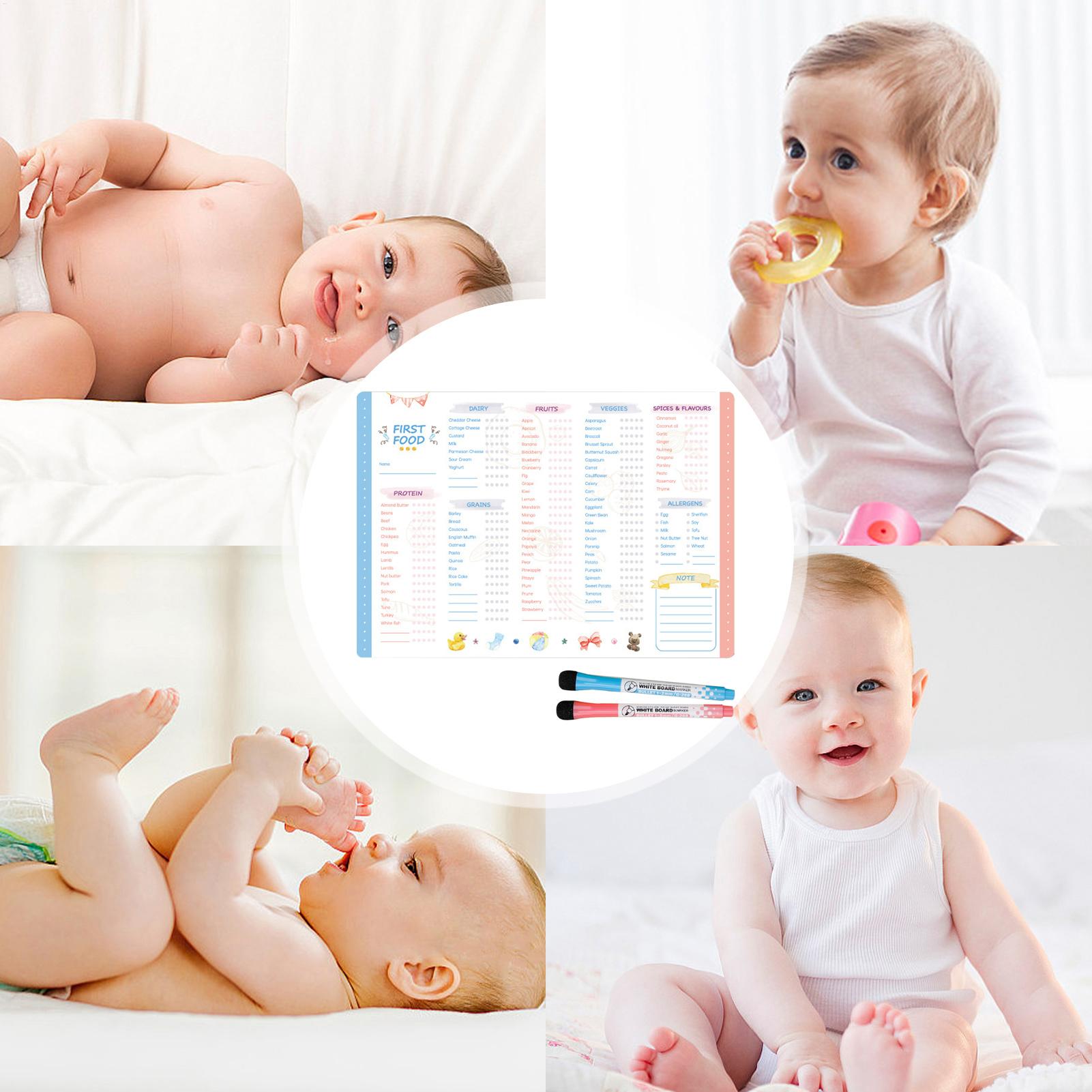 Baby Food Checklist - Magnetyczna tablica pierwszych posiłków dla niemowląt,