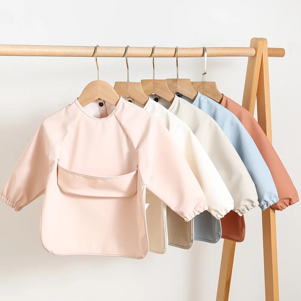 Baby Food Apron - 1 szt. Solidny kolorowy obraz fartuch