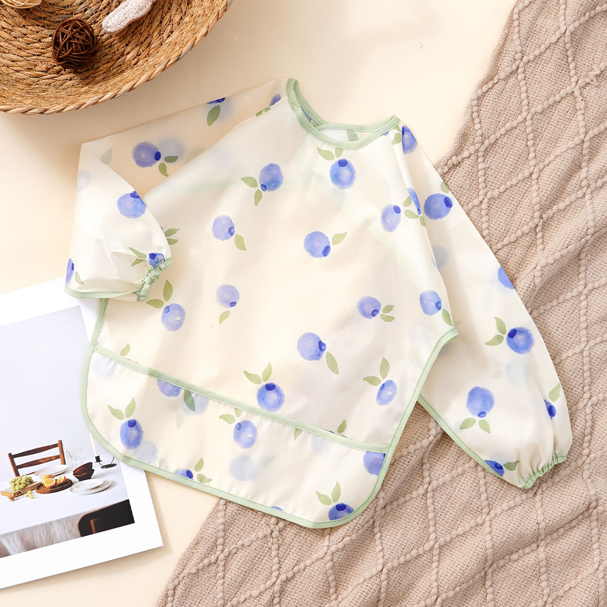 Baby Food Apron - Śliniaki dla niemowląt z długim rękawem,