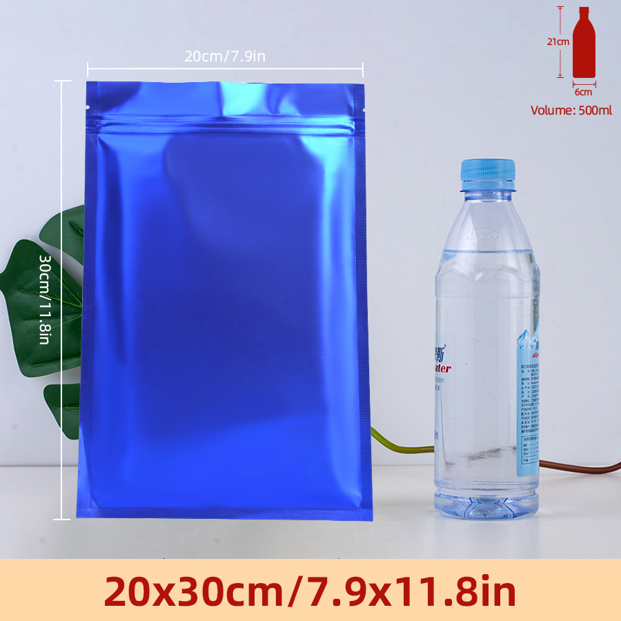 Food Pouch Reusable - 100 szt. Matowych niebieskich torebek z