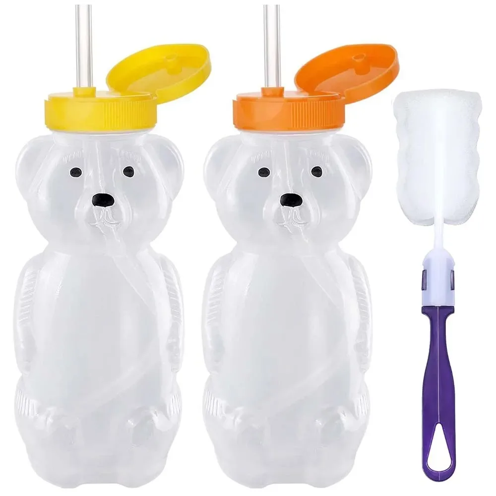 Baby Food Bottle - Kubki ze słomką Honey Bear dla