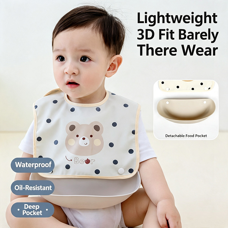 Odpinany śliniak dla niemowląt – Baby Food Apron recenzja i cena