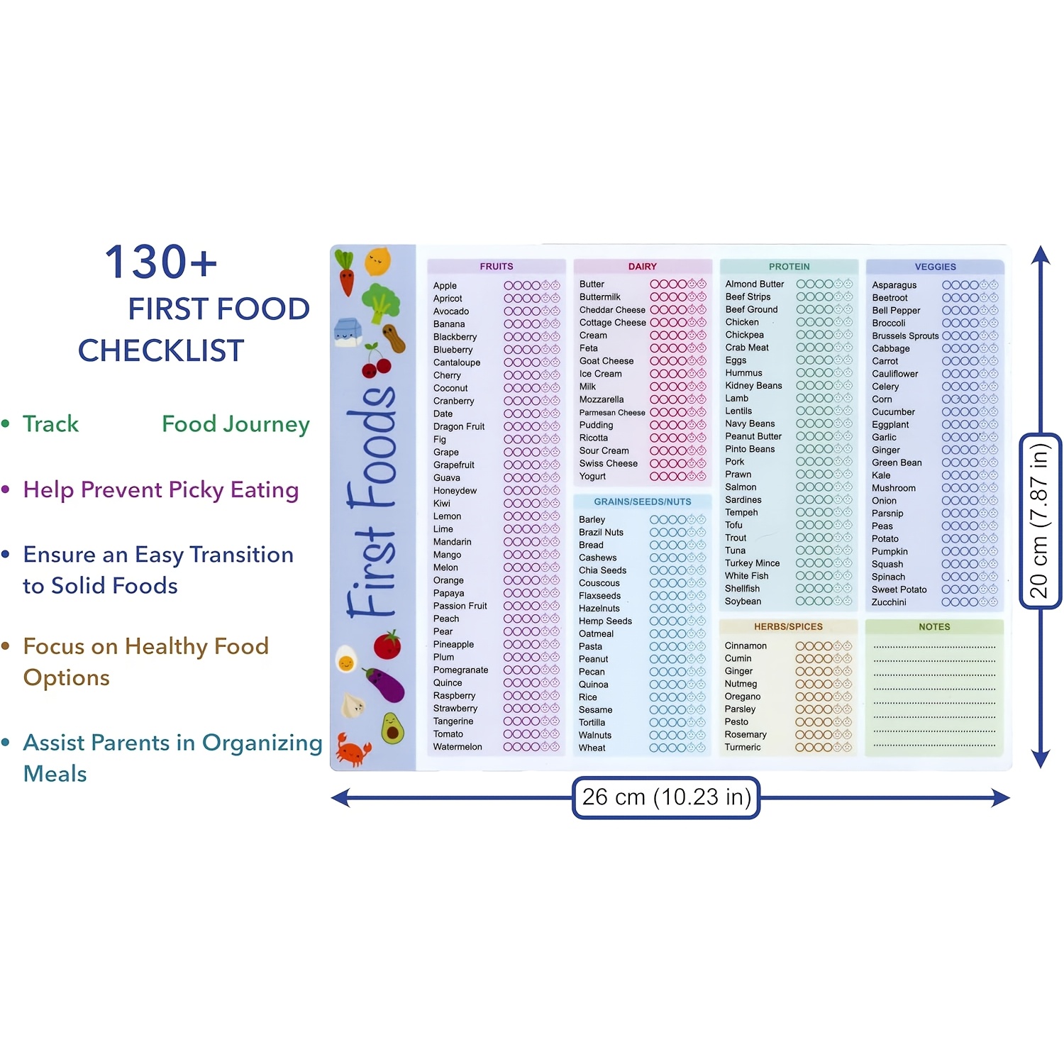 Karta Śledzenia Pierwszych Pot – Baby Food Checklist recenzja i cena
