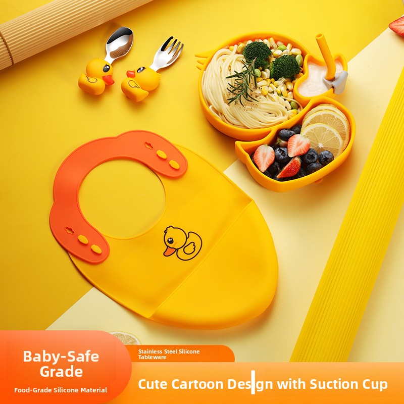 Żółta Kaczuszka Silikonowo-Sta – Baby Food Apron recenzja i cena