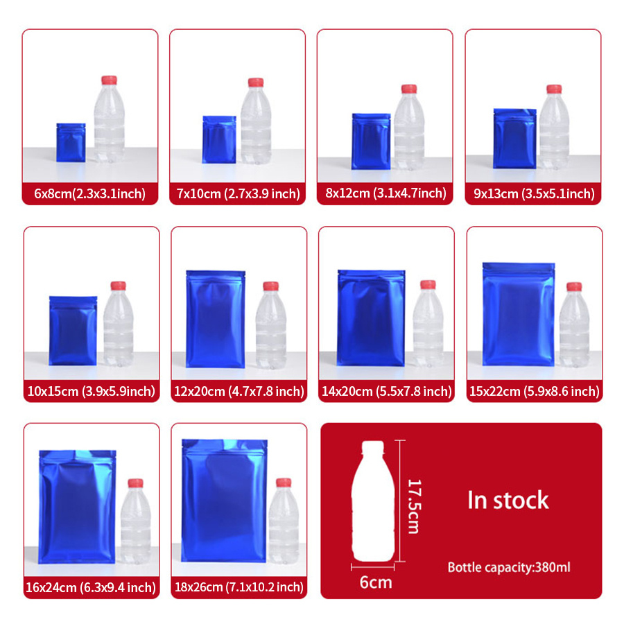 100 szt. Matowych niebieskich  – Food Pouch Reusable recenzja i cena