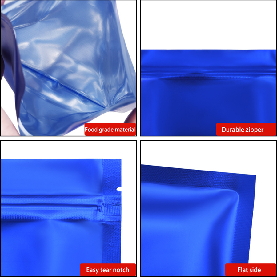 100 szt. Matowych niebieskich  – Food Pouch Reusable recenzja i cena